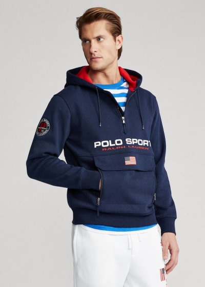 Sudaderas Con Capucha Polo Ralph Lauren Hombre Azul Marino - Polo Sport Double-Knit - NIOXQ3067